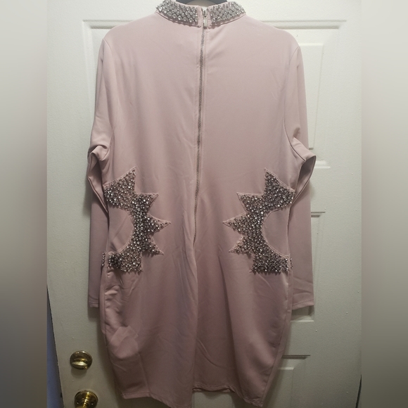 Pink Rhinestone Mini Dress - Picture 6 of 8